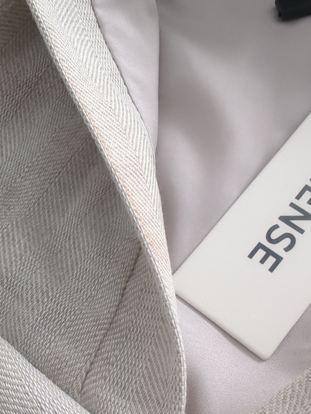 Commense Cream Wide-Leg Trousers with Draped Wrap Top Set - Picture 10 of 12